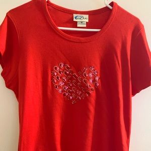 LasOLas Size M Red Short Sleeve Tee